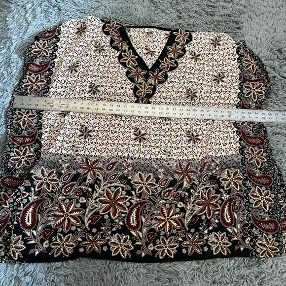 Ganesh Brown Neural Rhinestone Floral Caftan Dress - Picture 4 of 9